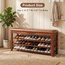 Shoe Rack Bench Entryway Storage with Leather Cushion, 47.2"