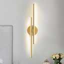 EDISLIVE Dimmable Modern LED Vanity Light Fixtures Bathroom Vanity Wall Lighting, 23.6 in Mirror Vanity Lighting Fixtures for Bathroom Bedroom Makeup Living Room,3000K Warm Light(Gold), 23.6"-Linear