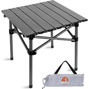 Opliy Portable Folding Camping Table for 2-4 Persons Aluminum Collapsible Table Lightweight with Carry Bag for Camping, Hiking, Picnics, BBQ, Beach Trips & Tailgating (Metal Gray) Opliy Portable Folding Camping Table for 2-4 Persons Aluminum Collapsible Table Lightweight with Carry Bag for Camping, Hiking, Picnics, BBQ, Beach Trips & Tailgating (Metal Gray)