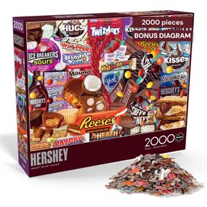 Puzzles for Adults 2000 Pieces Buffalo Games Deluxe Collage Hershey's Jigsaw Puzzle, Challenging 2000 Piece Puzzle for Adults, Premium Quality with Poster