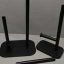 Kitsure Toilet Paper Holder Free Standing  Rustproof Metal Toilet Paper Stand for 4 Rolls with Anti-Slip Base and Shelf for Phone & Small Items, Bathroom Organizers and Storage, Medium, Black, 2Pack