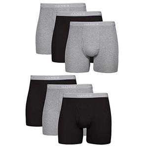 Hanes Mens Underwear Briefs, Cool Dri Moisture-wicking Cotton No-ride-up For Men, Multi-packs Boxer, 12 Pack - Black/Gray, Small US