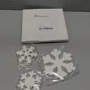 Bucherry 3 Pcs Winter Wooden Snowflake Decor Rustic Winter Snowflake Table Signs Wonderland Wood Blocks Farmhouse Christmas Tiered Tray Decorations for Xmas Table Shelf(White)