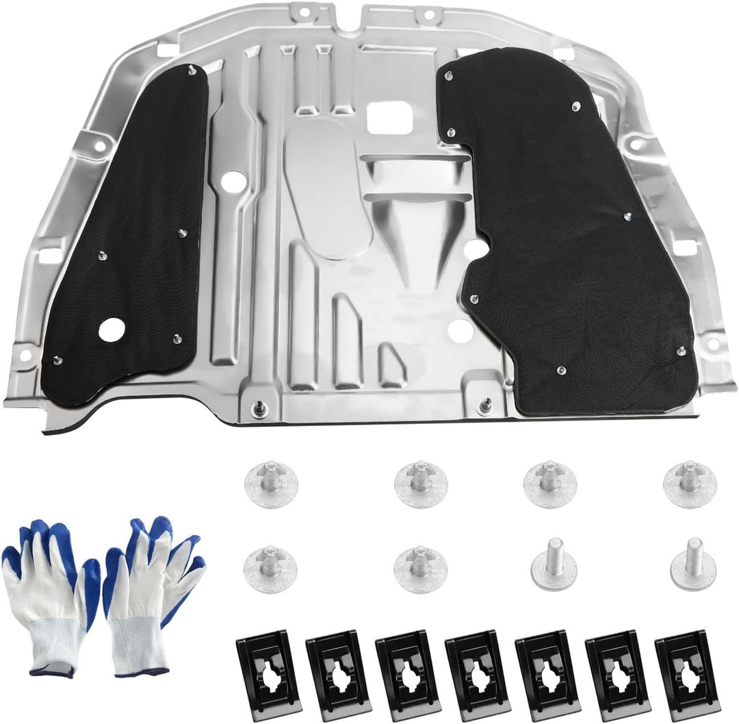 TomGoo Engine Splash Shield Guard Compatible with Honda Civic 2016 2017 2018 2019 2020 2021, Engine Case Guard Under Car Shield Cover OEM 74110-TBA-A00 90674-TY2-A01 Engine Splash Guard