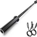 56" Olympic Barbell Bar, 2" Standard Straight Barbell Bars for Weight Lifting Bar for Bench Press/Squats/Hip Thrusts/Lunges/Biceps- Home Gym Weight Bar- 2 Spring Collars(500lb Weight Capacity) (Black)