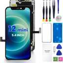 for iPhone 12 Mini Screen Replacement 5.4, Genverdix 3D Touch LCD Display Full Repair kit, Digitizer Assembly with Tools Set, Tempered Glass Screen Protector, Waterproof Frame Adhesive
