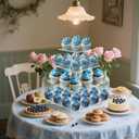 Cupcake Stand, 4 Tier Acrylic Cupcake Tower Stand, Premium Cupcake Holder, Clear Cupcake Display for 52 Cupcakes, Display for Pastry Wedding Birthday Party