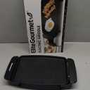 Elite Gourmet EGR-2722B Electric 10.5" x 8.5" Griddle, Cool-touch Handles Non-Stick Surface, Removable/Adjustable Thermostat, Skid Free-Rubber Feet, Black