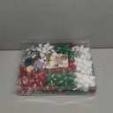 37 Pcs Gift Bows Assortment for Gift Wrapping - 7 Rolls Curling Ribbons 28 Christmas Bows 3 Tinsel Bows and 2 Curly Bows 2 Rolls of Cotton Thread for Present Wrapping Decoration(Red & Green Set)