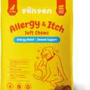 PENPENPET Dog Allergy Relief Chews, Dog Itching Skin Relief, Omega 3 for Dogs Itch Supplement, Relieve Seasonal Allergy, Provide Immune Support (Peanut Butter Chews, 50ct)