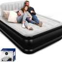 Queen Air Mattress with Headboard, Built-in Pump, 19" Raised 800 lbs Max