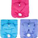 Dono Washable Female Dog Diapers with Cute Floppy Decor, Highly Absorbent Reusable Doggie Period Panties, Leak-Proof Puppy Diapers with Adjustable Snaps for Pet in Heat, Large, Rose Blue Purple (Large:19''-25'')