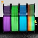 YOUSU 3D Printer Filament Bundle, Glow in The Dark Filament Multicolor, Green, Blue, Purple and Rainbow, PLA Filament 1.75 mm, Dimensional Accuracy +/- 0.03 mm, 250g X 4 Pack