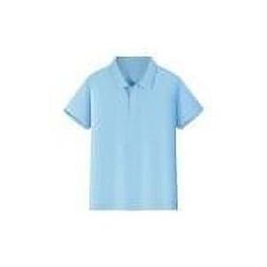 Boys Casual Polo Shirt Short Sleeve Waffle Solid Collared Shirts for Kids Aged (5-6)
