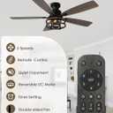 Bella Depot 52 Inch Farmhouse Caged Flush Mount Ceiling Fan with Light
Low Profile,Quiet Reversible Motor, 6 Speed, Remote Control, Dual Finish Blades, Indoor Outdoor, Bedroom, Living Room, Patio