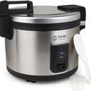 Commercial Stainless Steel Rice Cooker - Professional 64 Cup Cooked (32 Cup Uncooked) Rice Maker Cooker With Non Stick Pot & Hinged Lid - Includes a Rice Measuring Cup & Rice Scoop