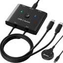 USB C Switch, Bi-Directional USB C Switcher 2 Computers, MLEEDA USB Type C KVM Switch 8K@60Hz 4K@120Hz Video/10Gbps Data Transfer/100W Charging, Compatible with Thunderbolt Device, USB-C Cables Included