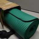 Gaiam Essentials Thick Yoga Mat - Fitness and Exercise Mat with Easy-Cinch Carrier Strap Included - Soft Cushioning and Textured Grip - Multiple Colors Options (Green, 72"L X 24"W X 2/5 Inch Thick)