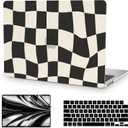 Anban Compatible with MacBook Air 13 inch Case 2025 2024 2023 2022 M4 M3 M2 A3240 A3113 A2681, Plastic Hard Shell Case for MacBook Air 13.6 inch +Keyboard Cover +Screen Protector, Black Checkerboard