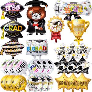 30Pcs 2026 Graduation Balloons, Graduation Party Decorations 2026, Class of 2026 Congrats Grad Foil Mylar Balloons for College High School Party Supplies
