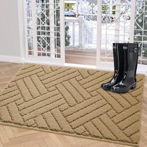 Door Mat Indoor Doormat, Brown Entryway Rug Door Mats Non-Slip Rubber Backing,Heavy Duty Low-Profile Entrance Rugs, Absorbent Resist Dirt Doormats Floor Door mat for Entryway,32"x48"