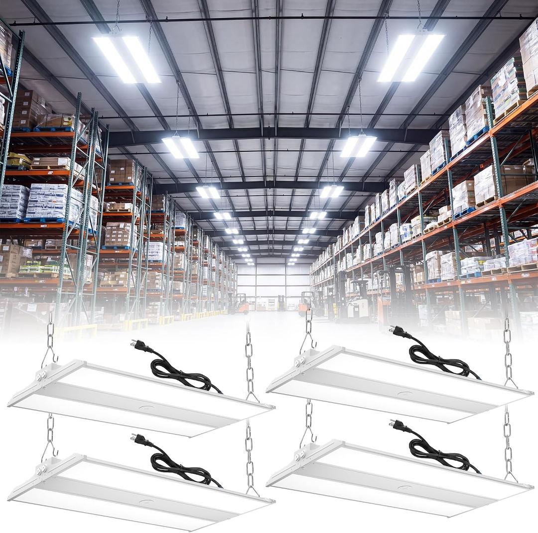 VOLISUN 2FT High Bay LED Shop Lights 4Pack, 200W 30000LM LED Linear Light | 0-10V Dimmable, Adjustable Lighting Angle, AC100-277V ETL Listed, 5000K LED Bay Light for Garage,Workshop,Factory,Warehouse