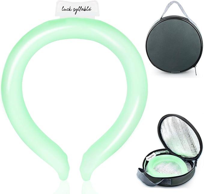 Neck Cooling Tube with Insulated Bag, Reusable Ice Coolers Wearable Body Cooling Products, Neck Coolers for Hot Weather (Green)