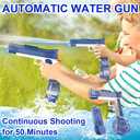 Electric Water Gun for Adults  Automatic, Battery-Operated Water Pistol with 32 Ft Range, 550ML Large Capacity Squirt Gun for Kids Summer Outdoor Fun High-Powered (Blue)