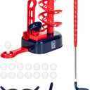 Franklin Sports PGA Tour Kids Golf Tee Trainer Toy - Plastic Youth Golf Set with Automatic Ball Feeder - Includes (1) Righty + Lefty Adjustable Club, (15) Balls, and (1) Tee - Ages 3+
