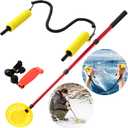 Leitee 2 Pcs Ice Fishing Safety Picks Kit Retractable Ice Safety Pick with Whistle Winter Scooper with Long Handle Emergency Gear Accessories for Sled