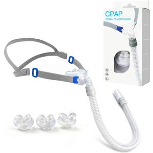 CPAP Nasal Pillow Mask, Nasal Pillow Set with Detachable Headgear, Frame, Tube and 3 Different Sizes of Nasal Pillows(S,M,L)