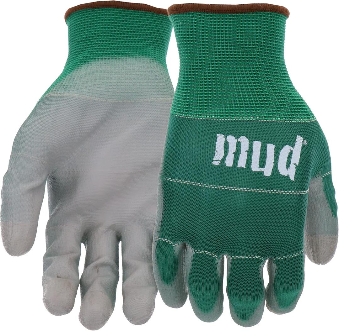 MUD Smart, Polyurethane Coating, Abrasion Resistance, Breathable, Touchscreen Compatible, Cucumber, Large (028C/L)