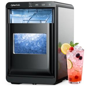 CyberChill Nugget Ice Makers Countertop, 44lbs Per Day, Pebble Ice Machine | Sonic Ice Makers Machine Chewable Pellet Ice, Self-Cleaning Removable Water Tank See Through Window for Home, Office, Party