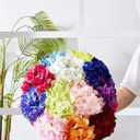 Artificial Hydrangea Flowers Mauve Lavender Heads 10 Fake Hydrangea Silk Flowers for Wedding Centerpieces Bouquets DIY Floral Decor Home Decoration with Stems(VASE NOT Included)