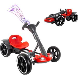 MAOO Electric Go Kart for Kids, Foldable Ride On Toy Car for Toddlers Ages 2-4, Zero Assembly Battery Powered Go Kart with EVA Foam Tires, Adjustable Seat, Steering Wheel, 390 Motor, 3.73 MPH(Red)