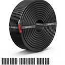 NAOEVO 10 Gauge Wire 2 Conductor Electrical Wire, 10 AWG Stranded PVC Cord, 12V Low Voltage/Tinned Copper/Flexible Cable for Automotive Wiring, Lamp Cord, Marine Cable (50FT)