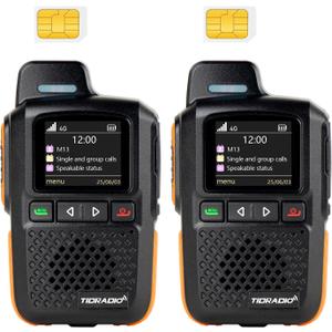 TIDRADIO TD-M13 Global Rapid Walkie Talkies Unlimited Range 4G LTE POC Radio with Sim Cards,Long Range 5000+ Miles Rechargeable Nationwide PTT Two Way Radios for Family, Logistics,Construction site
