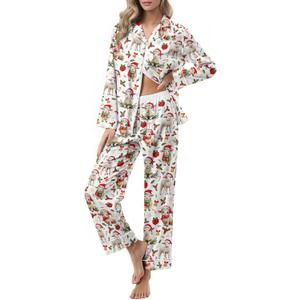 Unisex Ultra Soft Pajama Set, Valentines Pajamas, Soft Warm Matching Sleepwear Gift for Women Men (White, XL)