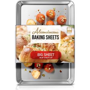 Eatex Aluminum Baking Sheet, Steel Cookie Sheet, 21 x 15 Large Baking Pan, Warp Resistant Cookie Sheets for Baking Nonstick, Baking Sheets for Oven, Big Sheet Pans for Baking, Non-Stick Baking Sheet