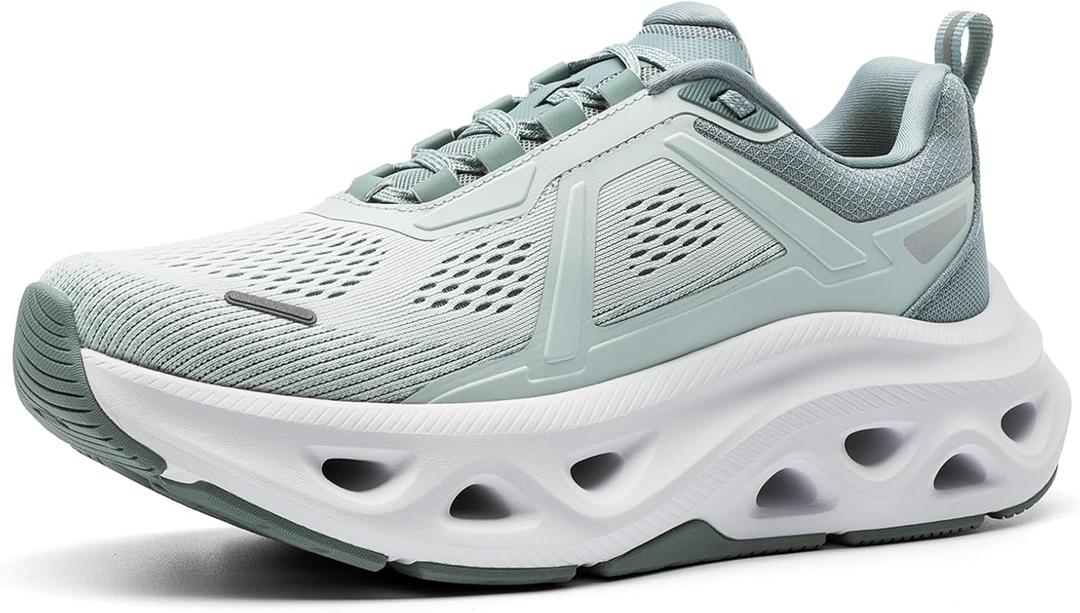 NORTIV 8 Women's Cushioning Walking Shoes Non Slip Breathable Comfortable Workout Running Tennis Jogging Gym Athletic Move Propel Fashion Sneakers (7, Light Green)