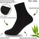 Bamboo Low Quarter Thin Ankle Sock for Men and Women Natural Breathable Comfortable Socks 6 Pairs (Black, L)