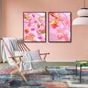 2pcs Vintage Pink Poker Playing Cards Wall Art Funky Cocktail Dice Canvas Wall Decor Trendy Retro Champagne Alcohol Drinks Print Posters Aesthetic Funny Cute Preppy for Living Room Bedroom Unframed (24"Hx16"W)