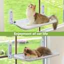 Zoratoo 2PC Cat Window Perch Cordless Foldable Cat Hammock Bed for Window with Metal Frame and Reversible Cover, Large Suction Cups Window Resting Seat for Indoor Cats (Cat Bed, M-2PC)