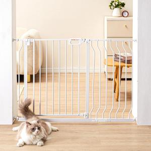 VEVOR 29.5-46" Extra Wide Baby Gate for Stairs, Auto Close Dog Gate for The House, Easy Install Pressure Mounted Pet Gates for Doorways, Easy Walk Thru Wide Safety Gate for Dog, White