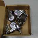 1.5 in Stem Casters Set of 4, Small Swivel Caster Wheels with Brake, Heavy Duty Threaded Caster Wheels for Furniture,Cart,Cabinet, Total Load Capacity: 194Lbs,M8x20mm