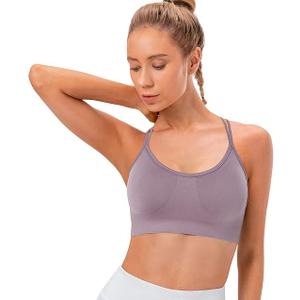 Sports Bras for Women, Criss-Cross Back, Adjustable Wire-Free Medium Support Workout Bra with Removable Cups, XL