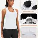 Sports Bra for Women, Wide Straps Racerback Built-in Bra Tank Tops,Gym Yoga Sports Shirts Running Athletic Crop Top (M)