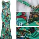 SheKiss Summer Dresses for Women 2026 Maxi Dress Boho Halter Sundresses Beach Vacation Outfits Green, XL
