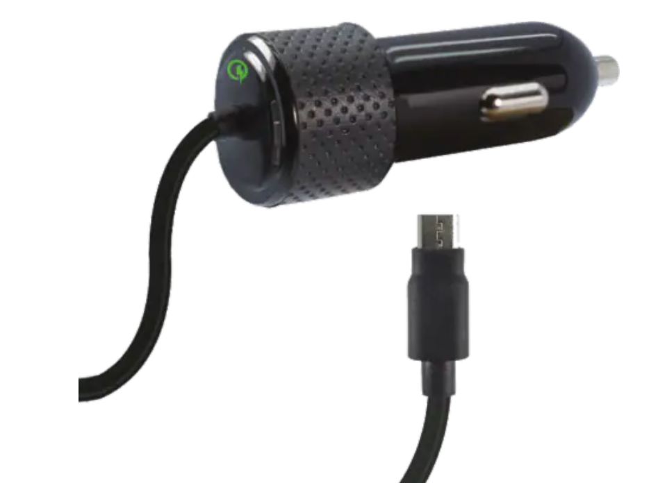 ZGear 28.8-Watt 2.4-Amp Adaptive Fast Charging Car Charger for Micro USB - Black