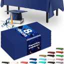 Pureegg Plastic Table Cloth Disposable 8 Pack, 54 x 108 Inch Table Cloths, Graduation Decorations Class of 2025, Graduation Party, Tablecloths, Rectangle, Plastic Cover, Leakproof & Sturdy, Navy Blue